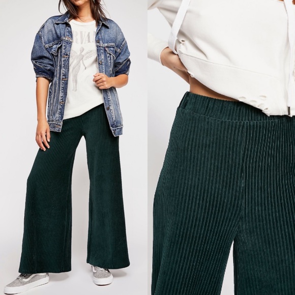 Free People Pants - NWT Free People Bambi Wide Leg Pant- Green